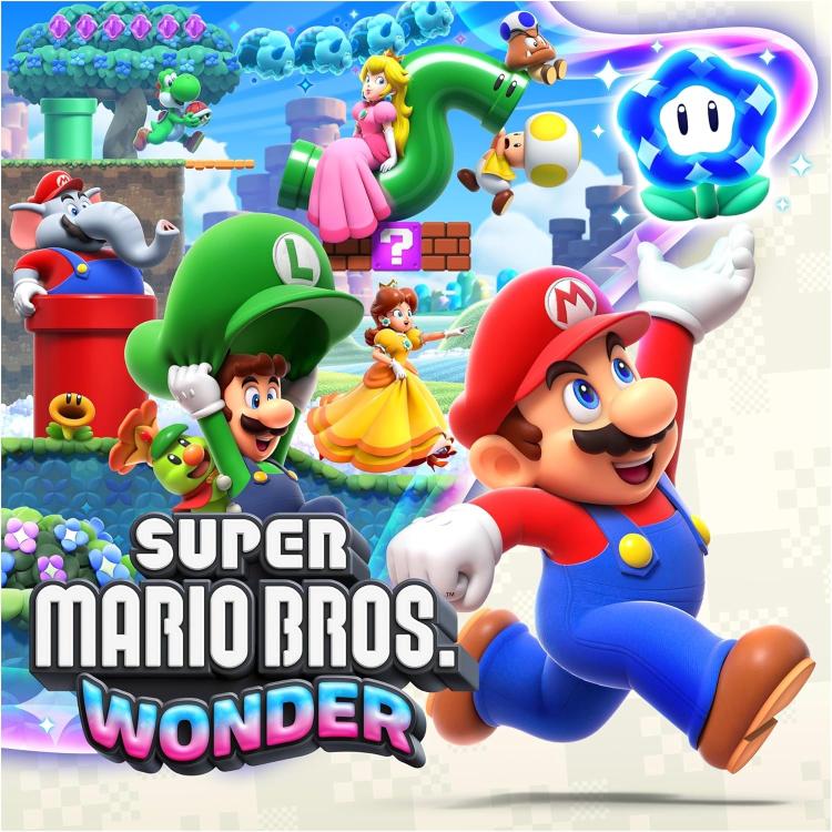 Nintendo Switch Oled White Console Bianca +Super Mario Wonder + 12 Mesi Abbonam.