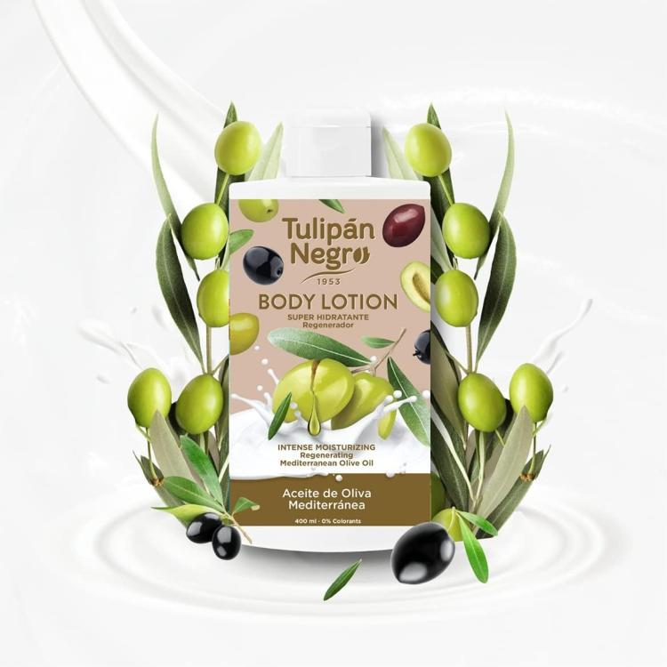 Tulipan Negro Lozione Corpo Body Crema Idratante (Olio Oliva Mediterranea) 400Ml