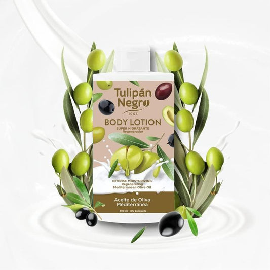 Tulipan Negro Lozione Corpo Body Crema Idratante (Olio Oliva Mediterranea) 400Ml