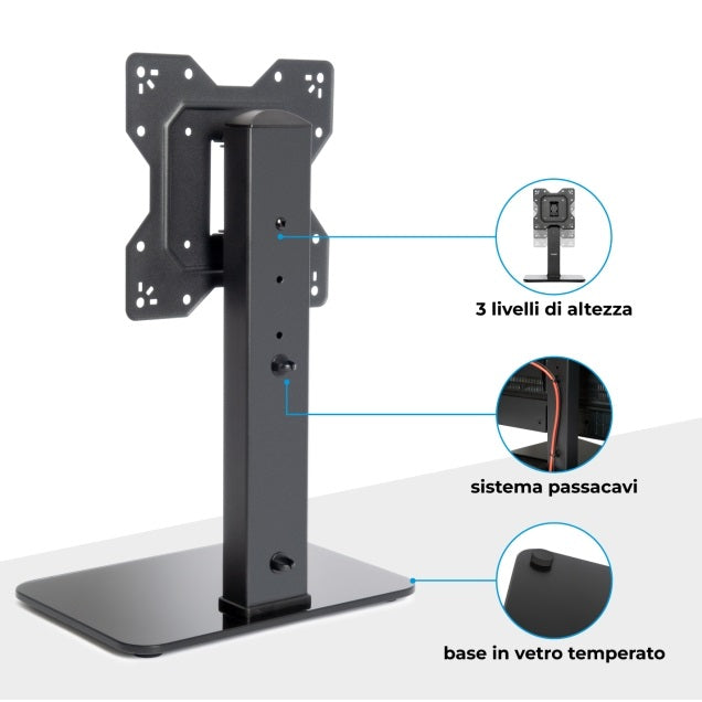 Vultech Pro Staffa Monitor Tv Da Tavolo Supporto Scrivania Regolabile 23"-43"