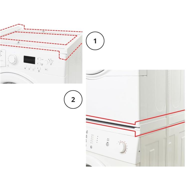 Superior Tower Slim Kit Sovrapposizione Lavatrice/Asciugatrice Con Ripiano 60Kg