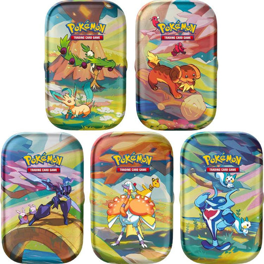 Pokemon 5Pz Mini Tin: Paldea Sfavillante Collezione Gcc (Collezione Completa) It