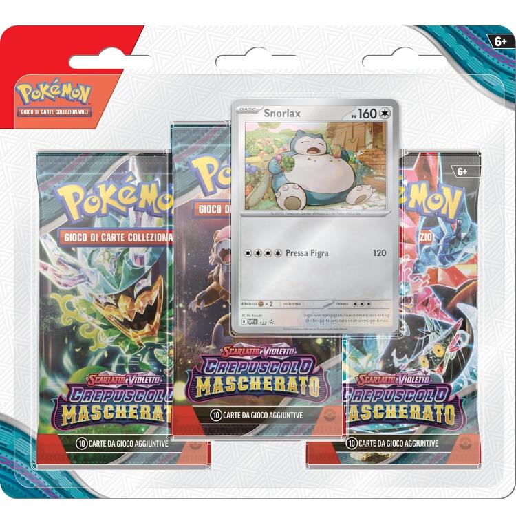 Pokemon Espansione 3 Buste Crepuscolo Mascherato Scarlatto Violetto It "Snorlax"