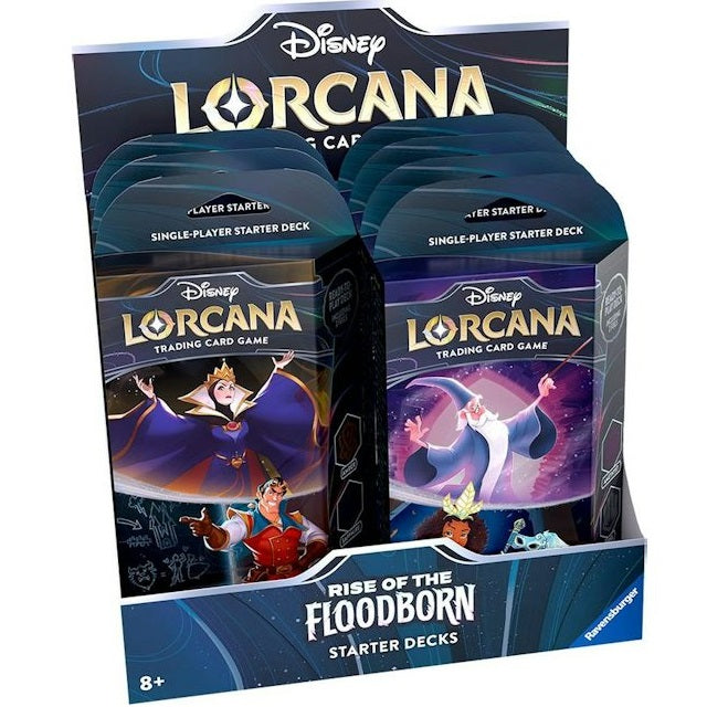 Disney Lorcana "Rise Of The Floodborne" Starter Deck Amber/Sapphire Card Tcg Eng