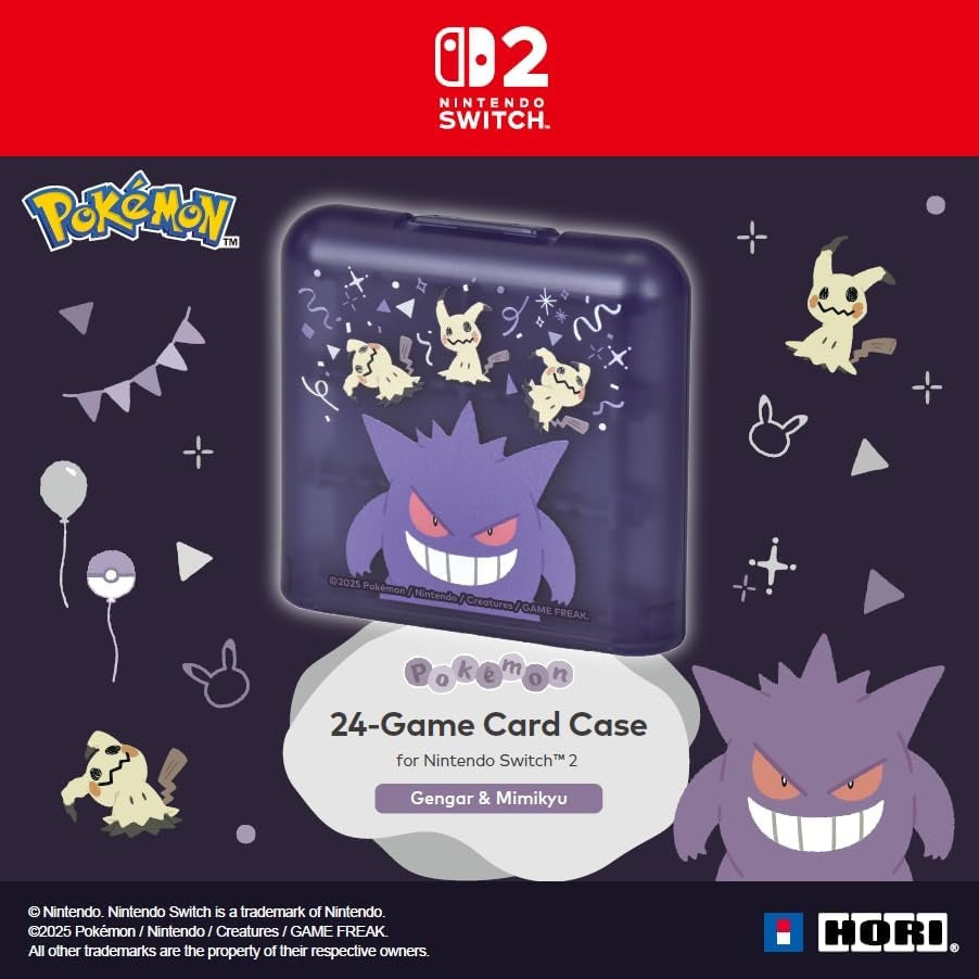 HORI Custodia 24 Game Card Case Nintendo Switch 2 Pokemon (Gengar e Mimikyu)