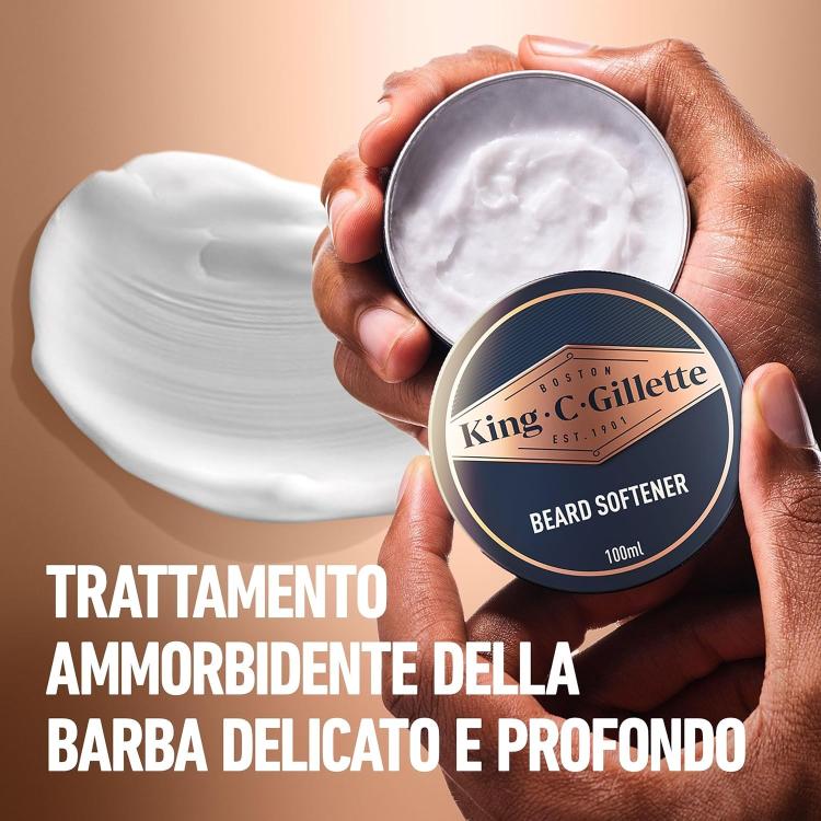 King C Gillette Kit Confezione Regalo Pettine/Balsamo Barba/Detergente Viso Uomo