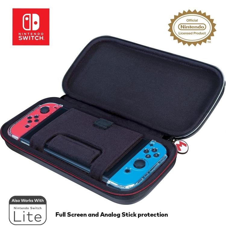 Nintendo Switch Deluxe Travel Case Custodia Super Mario Grey Compatib. Oled/Lite