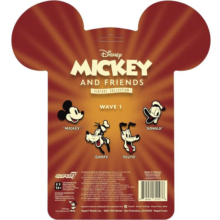 Super7 Disney Mickey & Friends "Topolino" Mouse Action Reaction Figure Sarto 9Cm