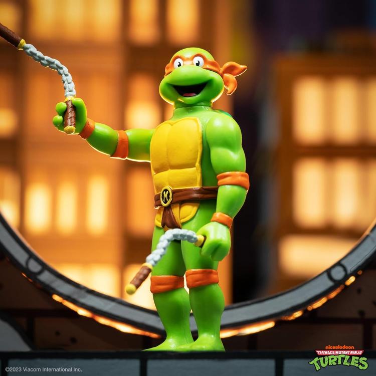 Reaction Super7 Tartarughe Ninja "Michelangelo" Action Figure Turtle Ninja Tmnt