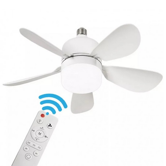 Ventilatore E Lampadario Da Soffitto 19W E27 Plafoniera Luce Led Cct Telecomando