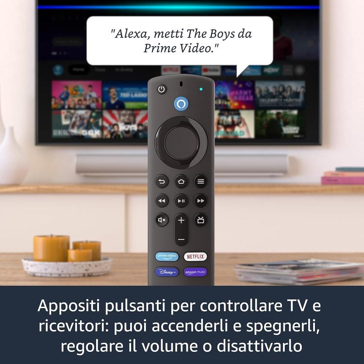 AMAZON FIRE TV STICK FULL HD CON TELECOMANDO VOCALE ALEXA (COMANDI PER LA TV)