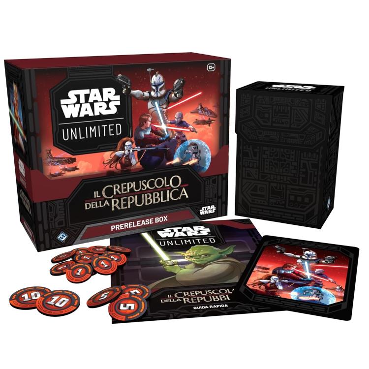 Star Wars Unlimited (Crepuscolo Della Repubblica) Prerelease Box Carte Card Game
