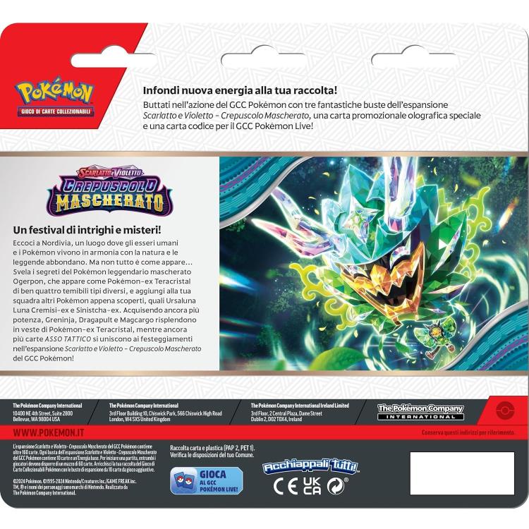 Pokemon Espansione 3 Bustine Crepuscolo Mascherato Scarlatto Violetto Ita Random