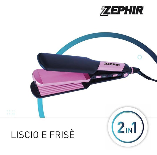 Zephir Piastra Per Capelli Larga Ceramica Liscio E Frisee 2In1 Lisciante Zhb742