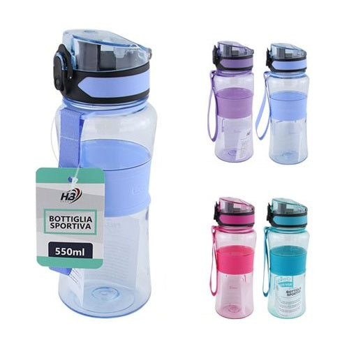 BORRACCIA PLASTICA 550ML CANNUCCIA/BECCUCCIO PER BAMBINI SCUOLA SPORT PALESTRA
