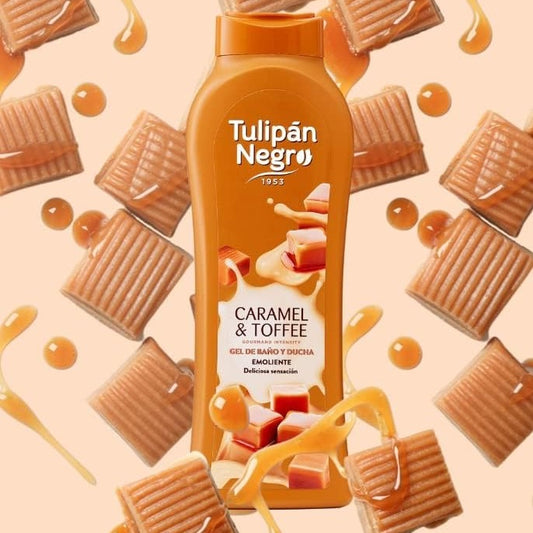 Tulipan Negro Shower Gel Bagno Doccia (Caramello & Toffee) Bagnoschiuma 650Ml