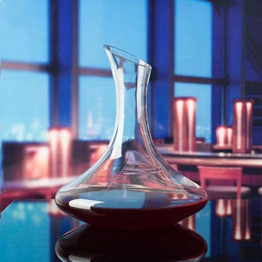 DECANTER CARAFFA VINO ROSSO 1,7L AERATORE SOMMELIER OBLIQUO VETRO PUB RISTORANTE