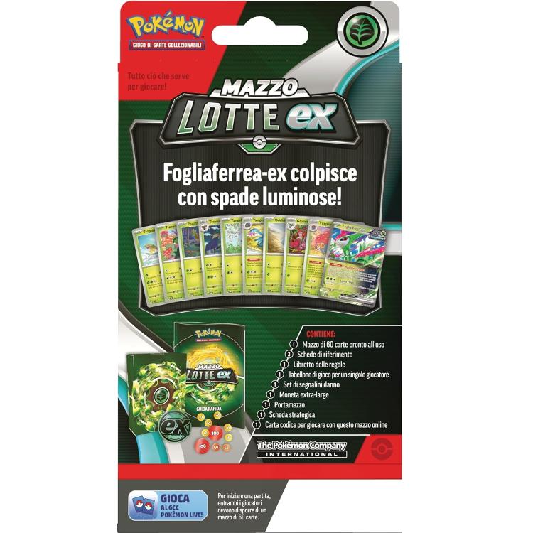 Pokémon - Mazzo Lotte (Fogliaferrea-Ex) Gcc Mazzo 60 Carte Gioco Collezione - It