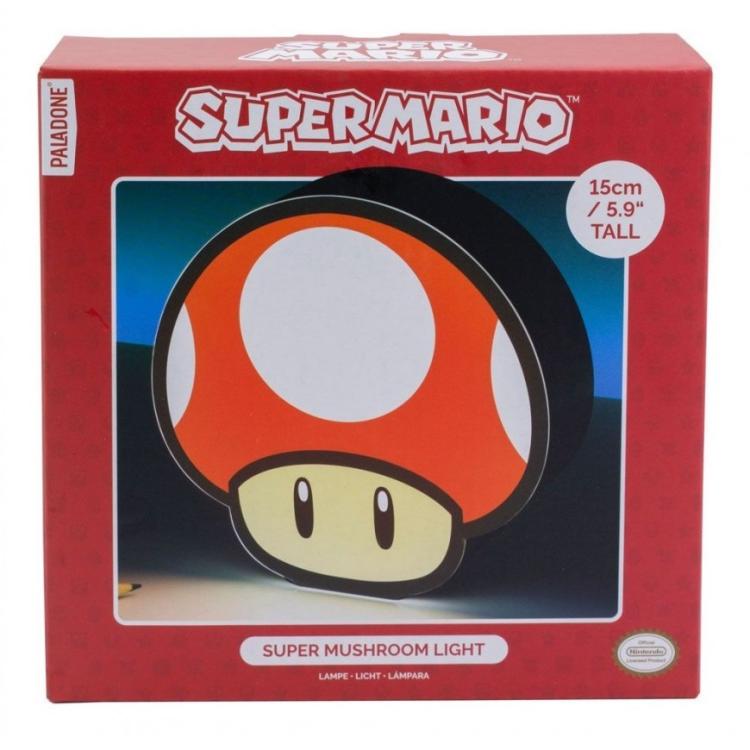 Paladone Lampada Tavolo 3D Super Mario Mushroom Light Fungo Luce Notturna Gadget