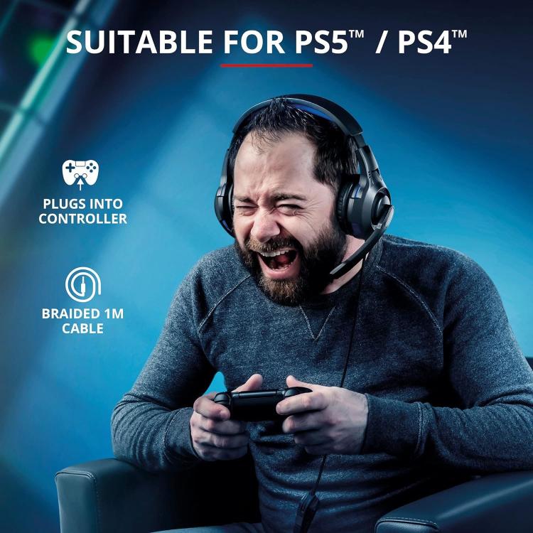 Trust Ravu Gxt 307B Cuffie Gaming Headset Cavo Ps4 Ps5 Xbox Switch Smartphone Pc