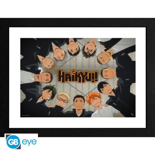 ABYSTYLE - HAIKYU!! (KARASUNO FIGHT) POSTER INCORNICIATO STAMPA ANIME + CORNICE