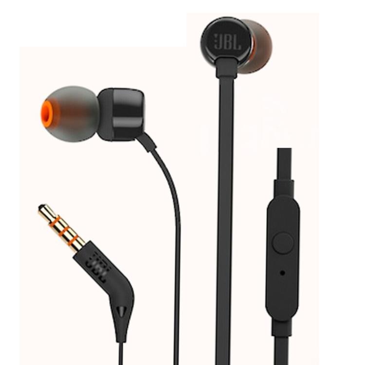 Jbl Auricolari Tune 110 Wired Cuffie Filo T110 Pure Bass Cavo Piatto 3.5Mm Black
