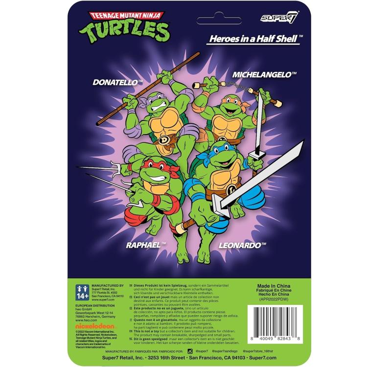 Reaction Super7 Tartarughe Ninja "Leonardo" Action Figure Collezione Turtle Tmnt