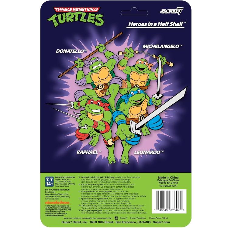 Reaction Super7 Tartarughe Ninja "Michelangelo" Action Figure Turtle Ninja Tmnt