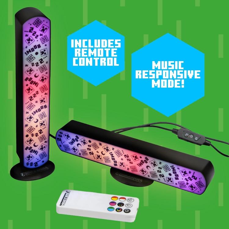 Paladone Minecraft Light Bars 2 Barre Luminose Rgb Lampada Da Tavolo Scrivania