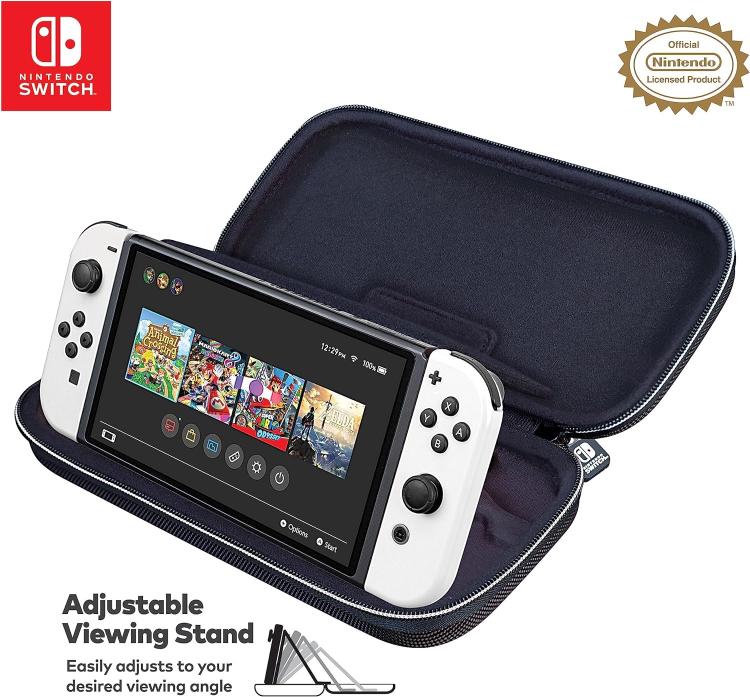 Nintendo Switch Deluxe Travel Case Custodia Metallic Silver Compatib. Oled/Lite