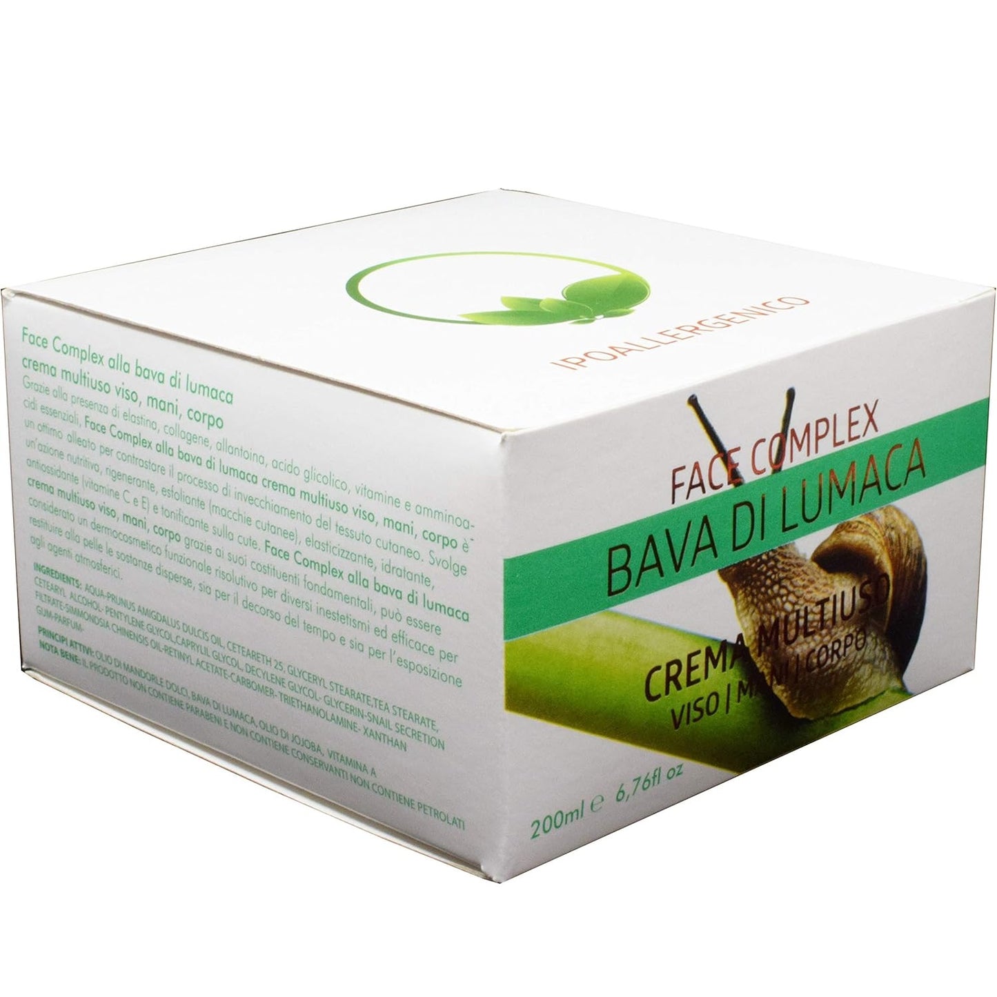 Crema Multiuso Face Complex Per Viso Mani Corpo Alla Bava Di Lumaca Da 200ml