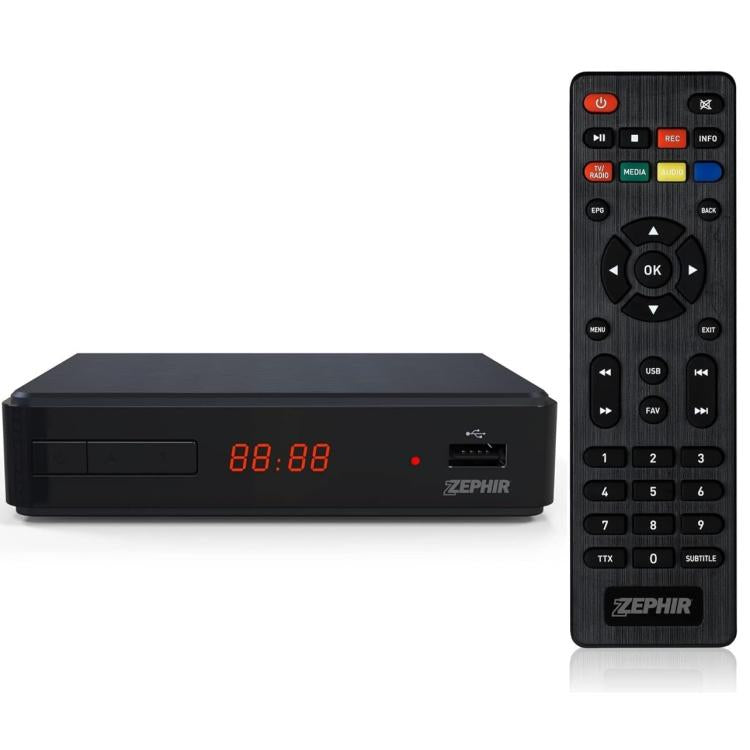 Zephir Decoder Digitale Terrestre Tv Full Hd Dvb-T2 Hevc Usb 2.0 Hdmi Led Tvsat