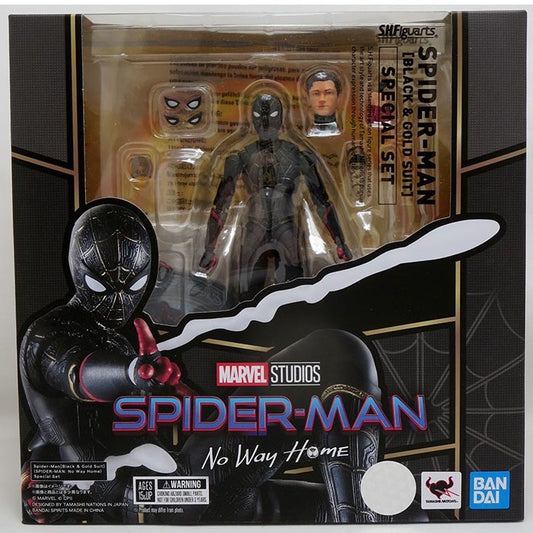 BANDAI SH FIGUARTS: SPIDER-MAN NO WAY HOME BLACK & GOLD SUIT TAMASHI SPECIAL SET