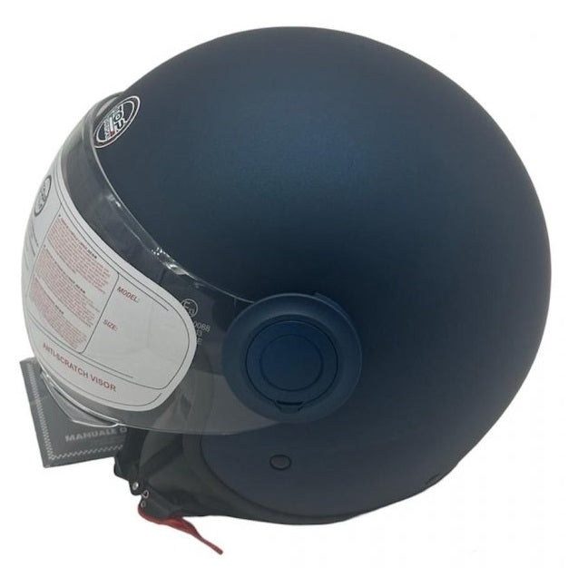 CASCO JET SIRIO MATT MOTO SCOOTER OMOLOGATO ECE VISIERA REMOVIBILE (BLU tg.M)