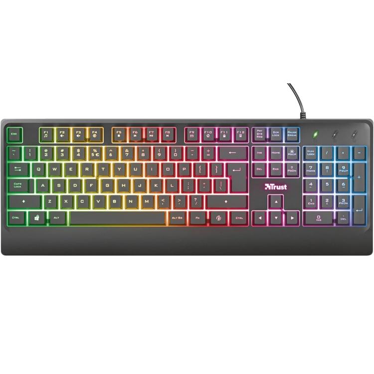 Trust Tastiera Basic Gaming Led Keyboard Retroilluminata Multicolore Pc Da Gioco