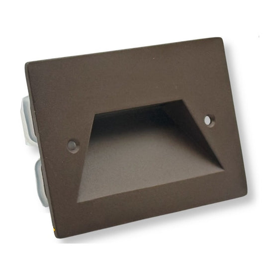 Universo Es49-G3c Punto Luce Segnapasso Rettangolare Led ad Incasso Cambia Colore CCT 3in1 da 3w 24° Da Esterno Ip65 Scatola 503 per Scale Giardino - Ruggine/Marrone