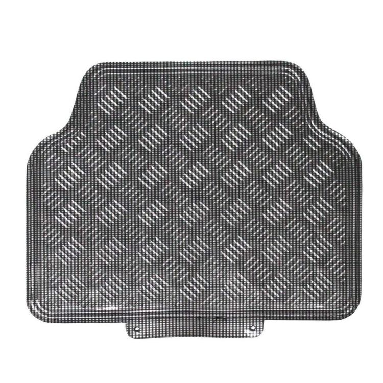 Set 4 Tappetini Tappeti Auto Universali Gomma Effetto Metallo Cromato (Carbonio)