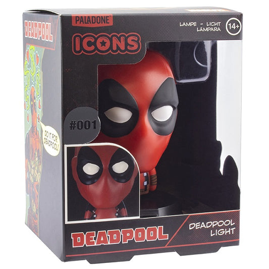 Paladone Icons Lampada Da Tavolo 3D Marvel 007 Deadpool Light Luce Notturna 11Cm