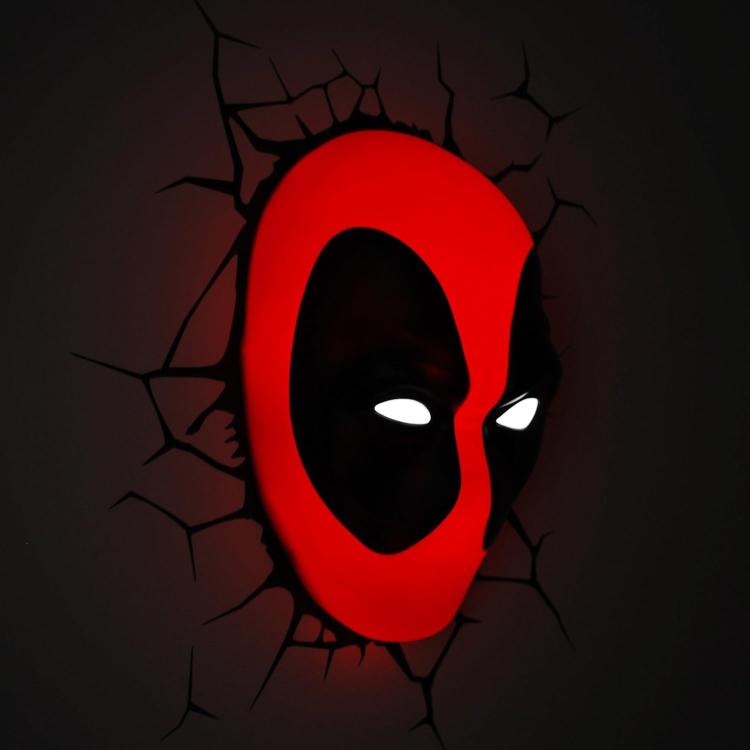 Marvel Lampada A Muro Decorativa - Deadpool 3D Deco Light Applique Led + Sticker