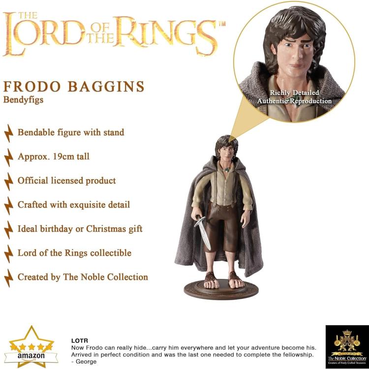 BENDYFIGS LORD OF THE RING FRODO BAGGINS ACTION FIGURE 18CM SIGNORE DEGLI ANELLI