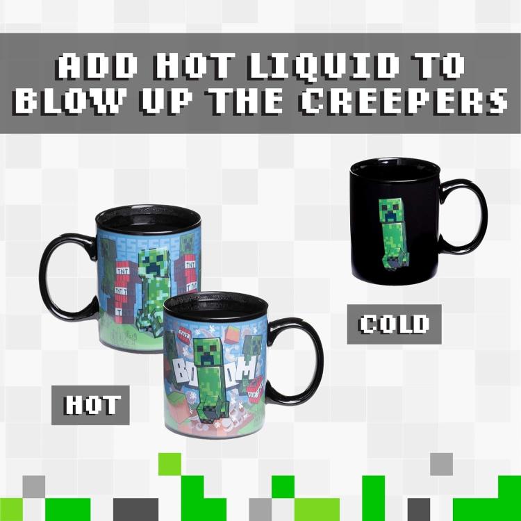 Paladone Tazza Minecraft "Creeper Heat Change Mug" Cambia Colore Con Il Calore