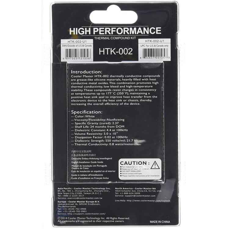 COOLER MASTER HTK-002 SIRINGA PASTA TERMICA TERMOCONDUTTIVA THERMALGREASE CPU