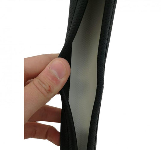 COPRIVOLANTE NERO CON ROSE AUTO UNIVERSALE FODERA VOLANTE STERZO TUNING 37-39