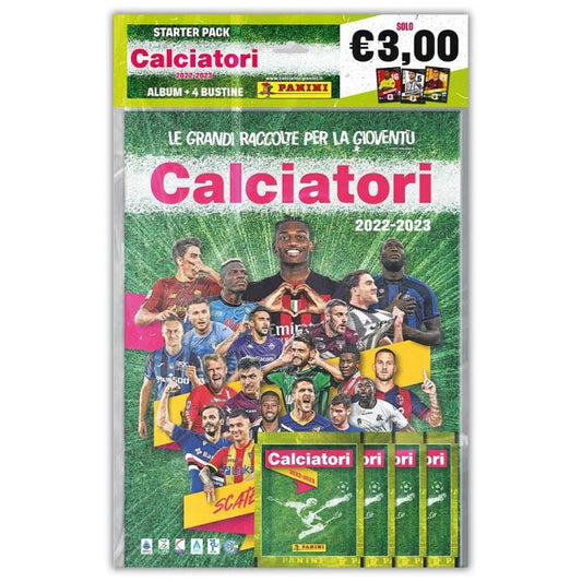 CALCIATORI PANINI 2022-2023 STARTER PACK 29 BUSTINE + ALBUM CALCIO SERIE A NUOVO