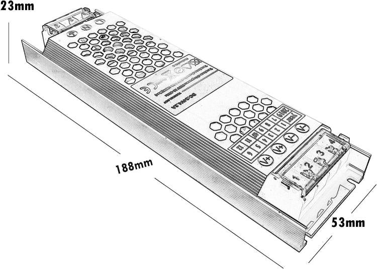 ALIMENTATORE STABILIZZATO 2 USCITE 100W SLIM TRASFORMATORE 24V 4.2A STRISCE LED