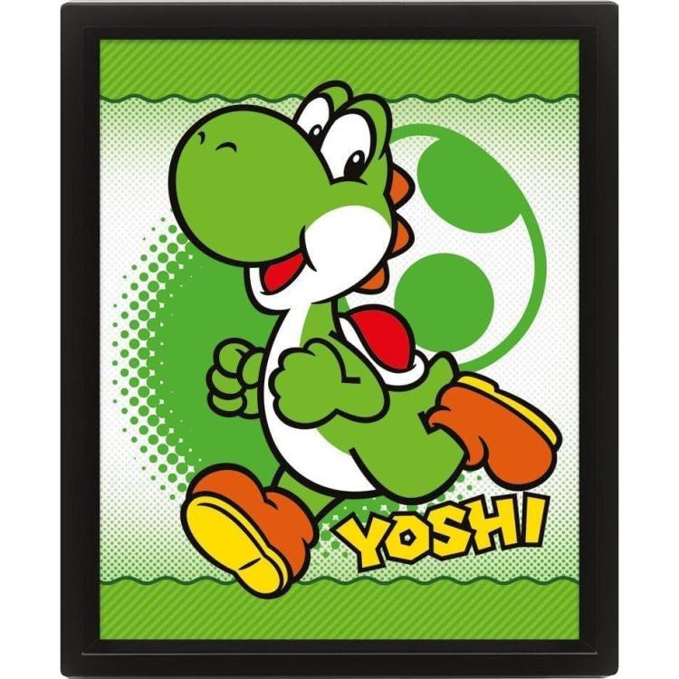 Pyramid - Super Mario Bros / Yoshi Flip Poster Framed 3D Lenticular Incorniciato