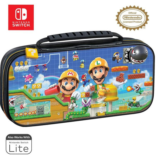 Nintendo Switch Deluxe Travel Case Custodia Super Mario Maker Comp Con Oled/Lite