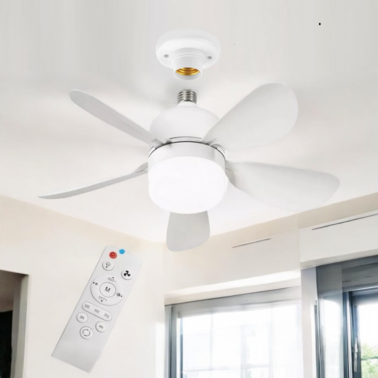 Ventilatore E Lampadario Da Soffitto 19W E27 Plafoniera Luce Led Cct Telecomando
