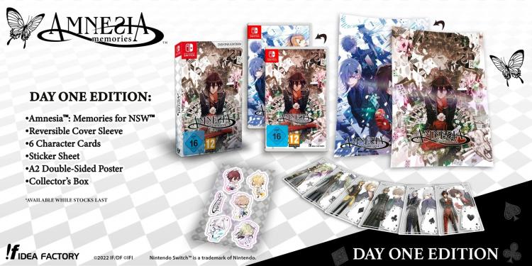 AMNESIA MEMORIES - DAY ONE EDITION NINTENDO SWITCH COLLECTOR BOX CARDS STICKERS