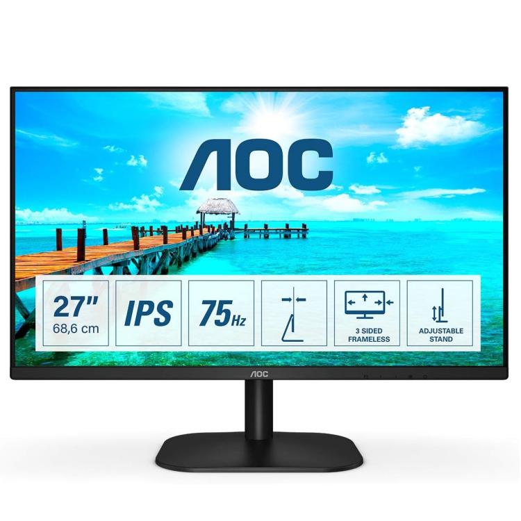 AOC MONITOR FULL HD 27" IPS LED ADAPTIVE SYNC 27B2DA FHD 1080p HDMI VGA NERO